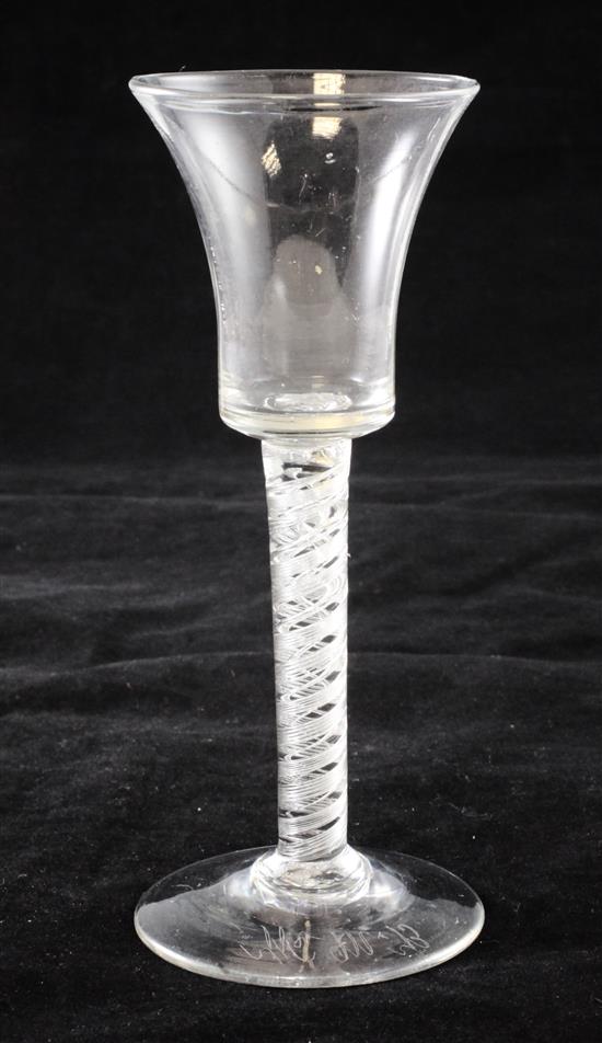 Double-series airtwist wine glass, c.1750(-)